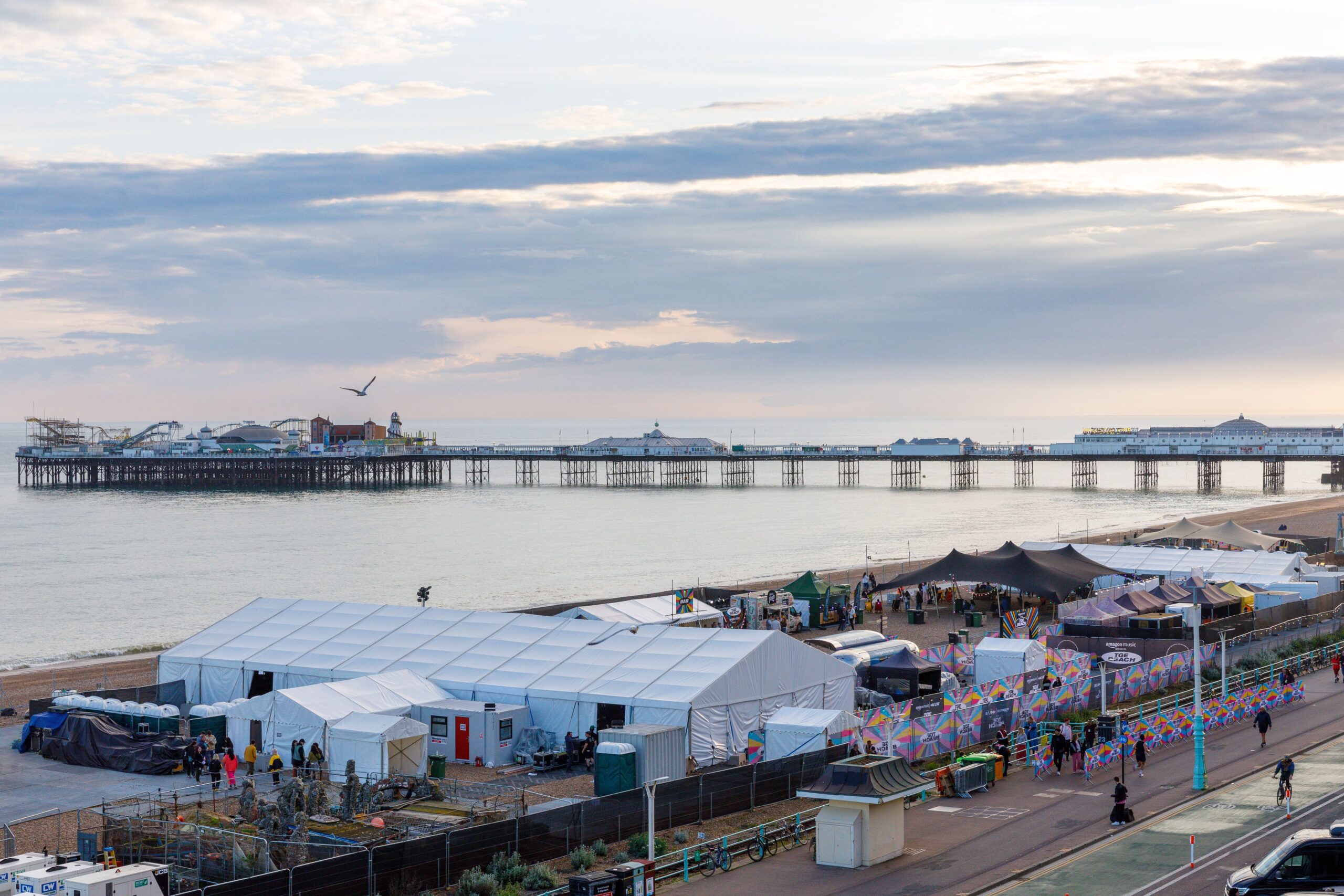 small marquees on the beach